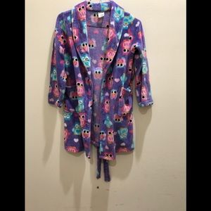 Girls purple multi color bathrobe